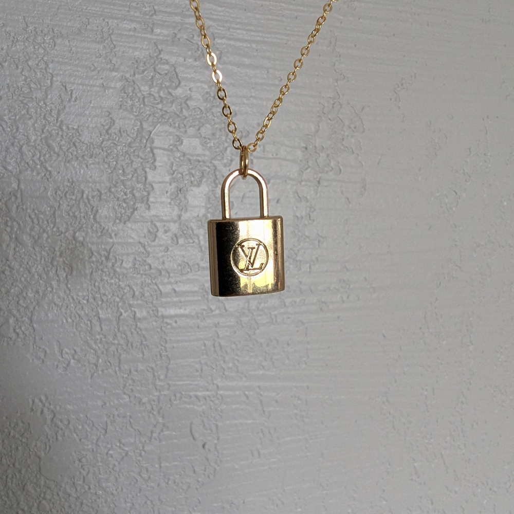 Louis Vuitton Gold Padlock Necklace